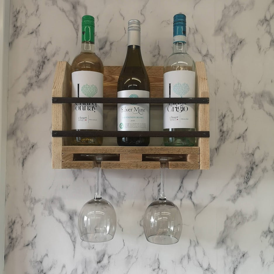 Rustic Handmade Pallet Wood and Metal Wine Rack from The Wrong End of Town