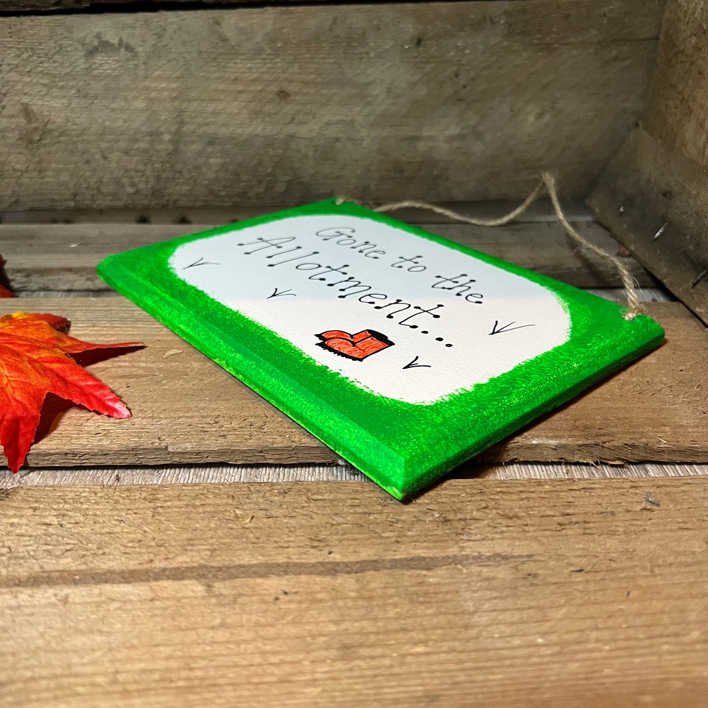 Gone to the Allotment - Handmade Wooden Plaque - FREE DELIVERY from The Wrong End of Town