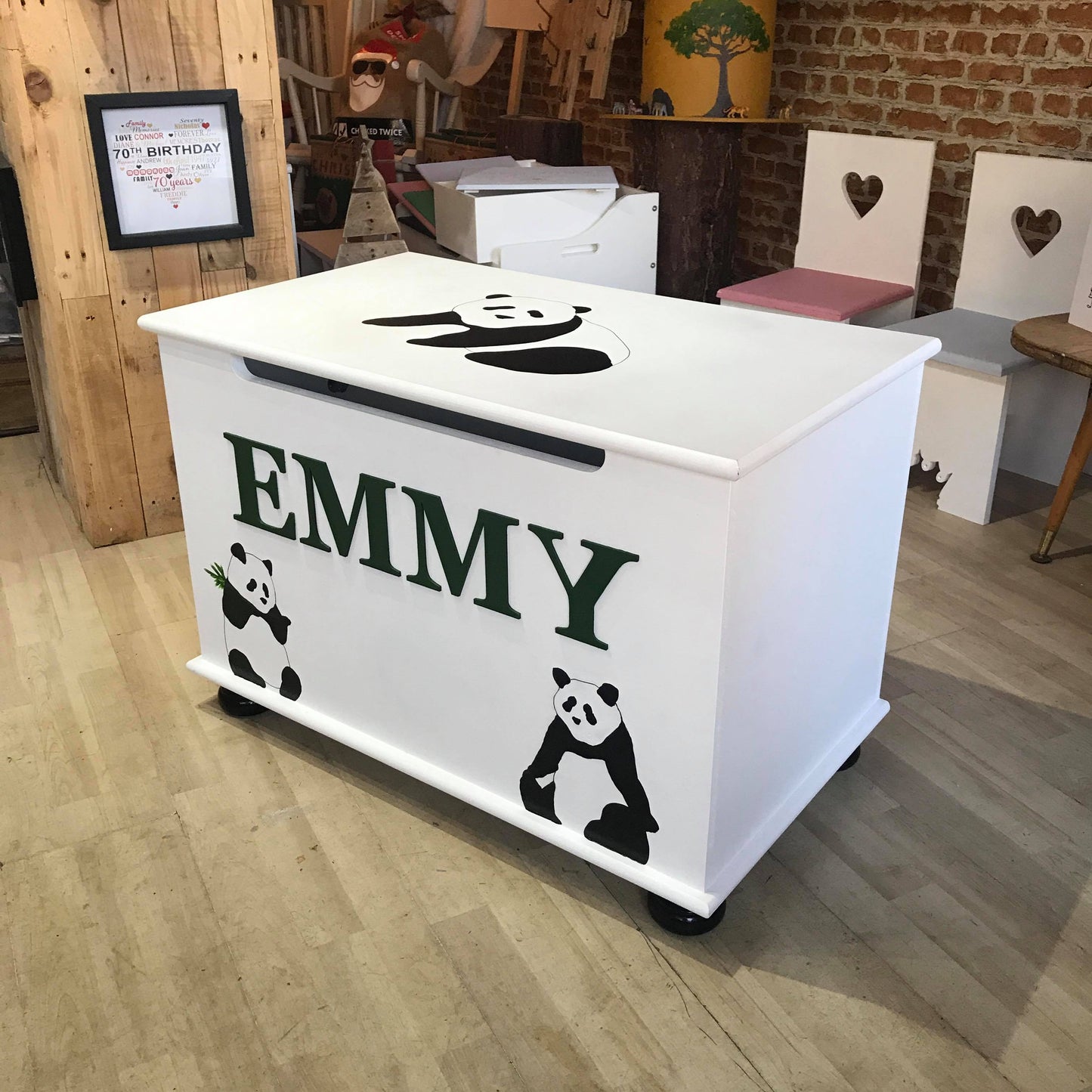 Personalised Handmade Wooden Top Toy Box from The Wrong End of Town
