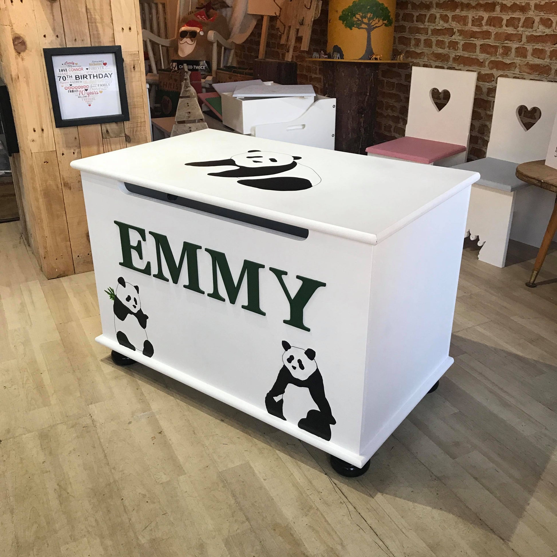 Personalised Handmade Wooden Top Toy Box from The Wrong End of Town