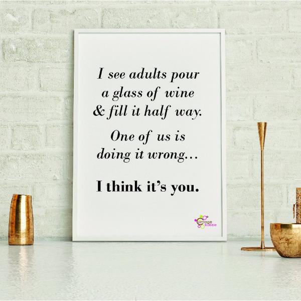Quote about wine print for wall
