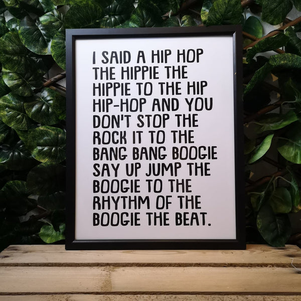 I said a hip hop music print 
