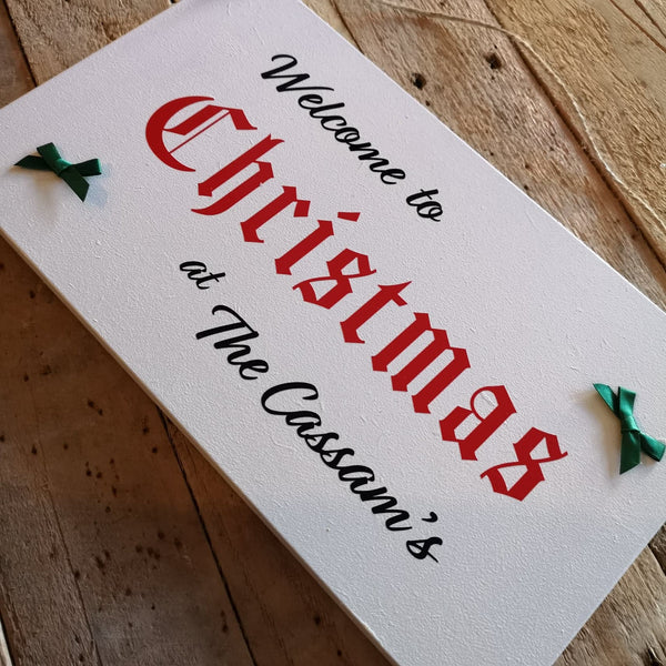 Family Christmas sign
