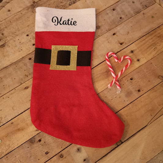 Red Traditional Personalised Christmas Stocking from The Wrong End of Town