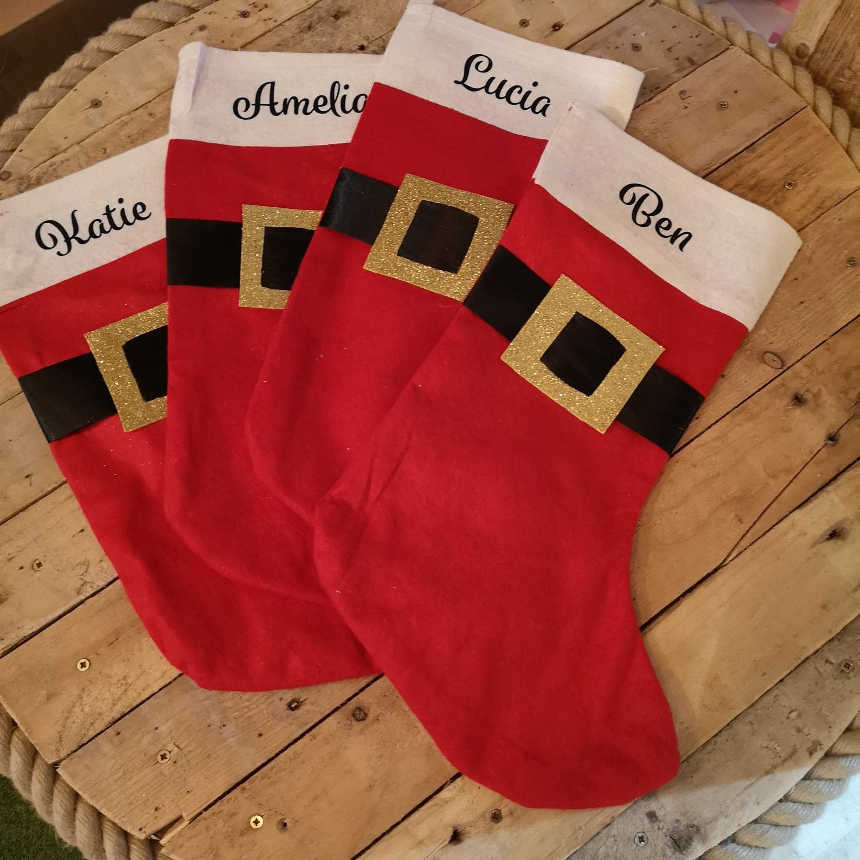 Red Traditional Personalised Christmas Stocking from The Wrong End of Town