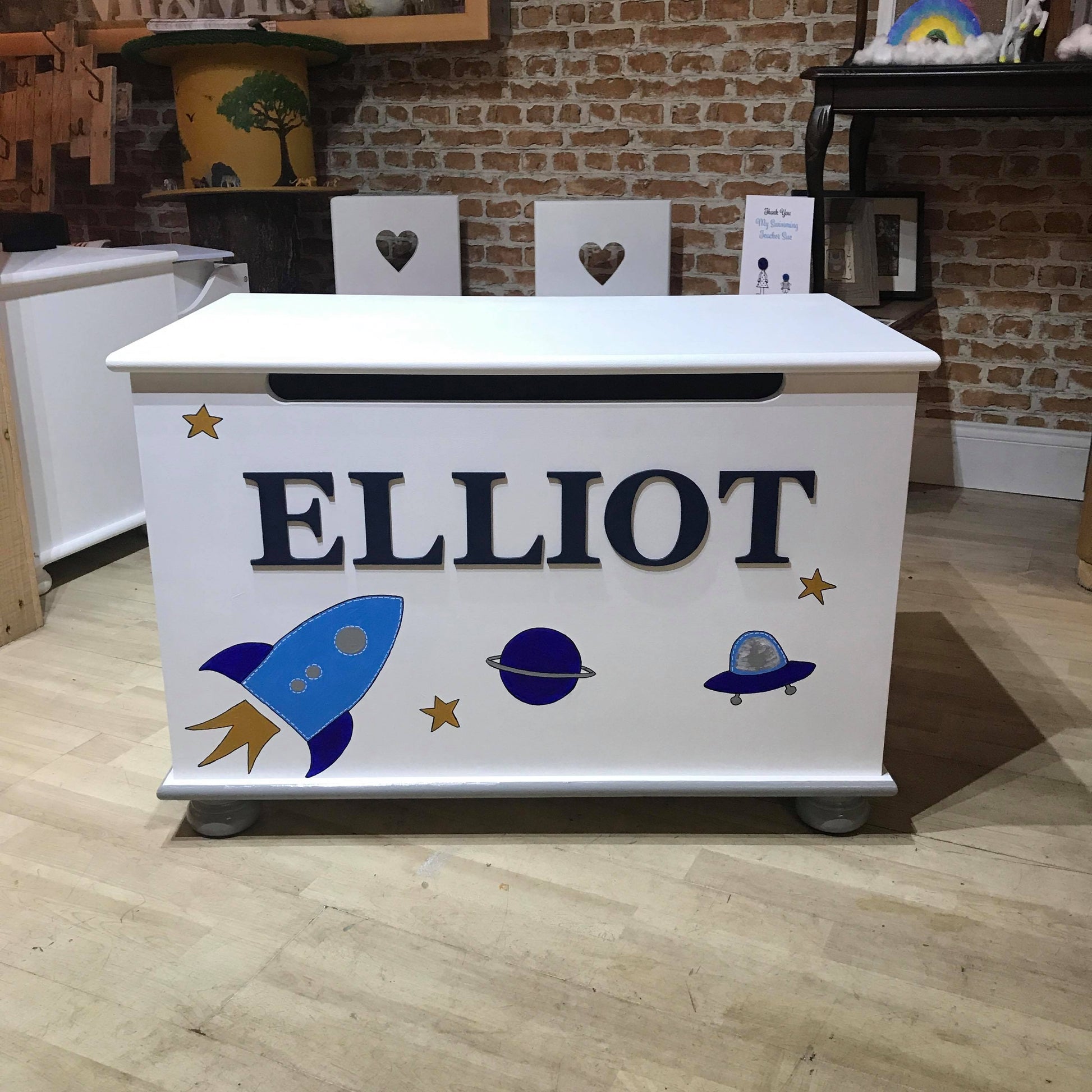Personalised Handmade Wooden Top Toy Box from The Wrong End of Town
