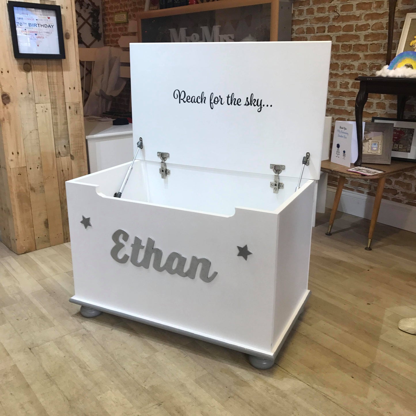 Personalised Handmade Wooden Top Toy Box from The Wrong End of Town