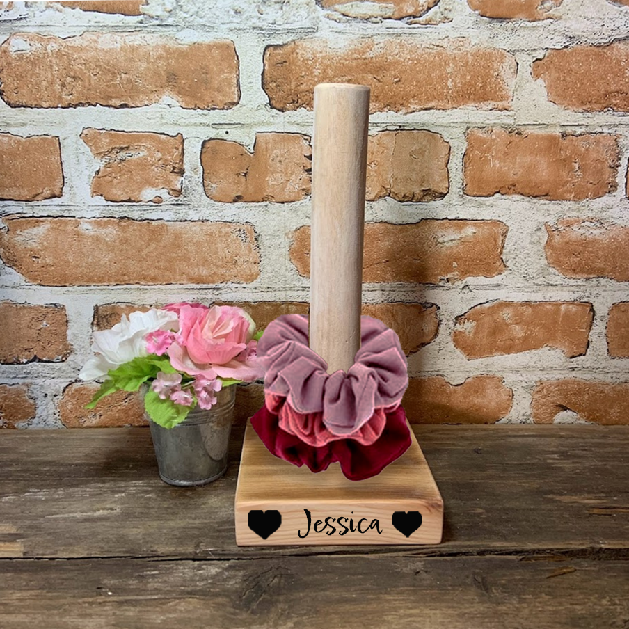 Personalised Scrunchie Holder - hair bobble holder - hair toggle - hair accessories stand from The Wrong End of Town