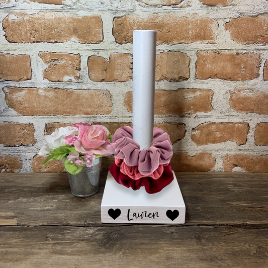 Personalised Scrunchie Holder - hair bobble holder - hair toggle - hair accessories stand from The Wrong End of Town
