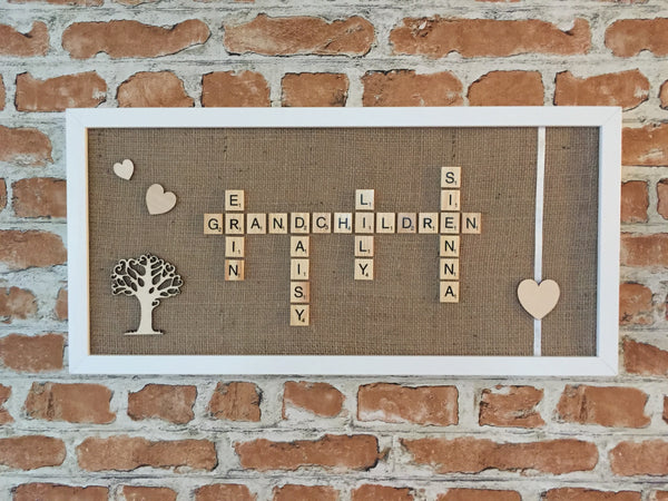 Grandchildren Scrabble Frame for Grandparents