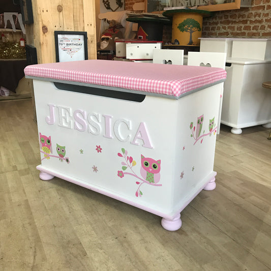 Personalised Handmade Padded Seat Top Toy Box from The Wrong End of Town
