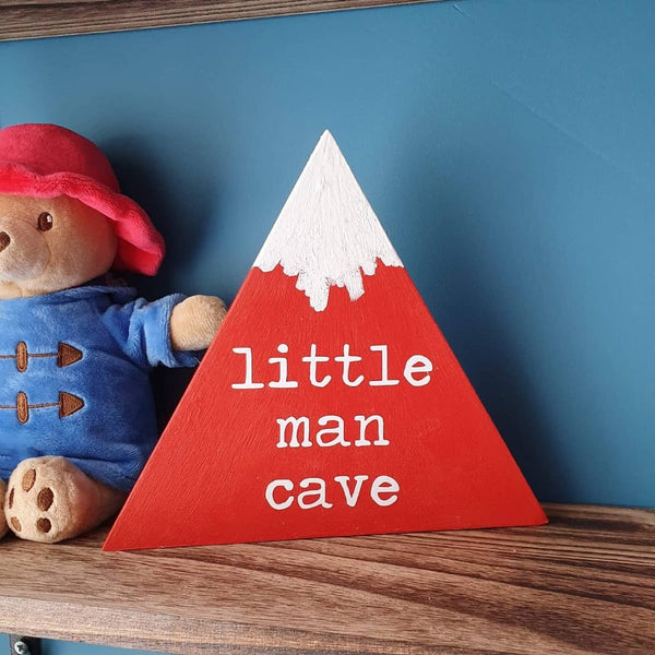 Little Man Cave wooden freestanding mountain