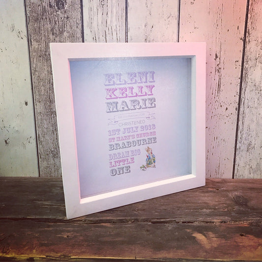 Baby's Christening Day Memory Print Frame from The Wrong End of Town