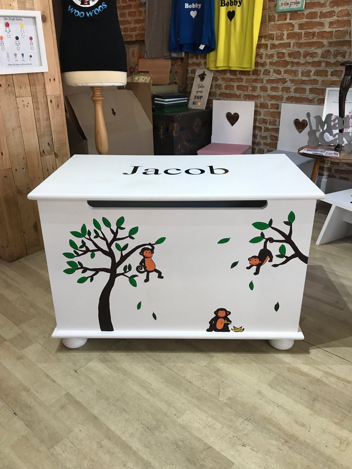 Personalised Handmade Wooden Top Toy Box from The Wrong End of Town