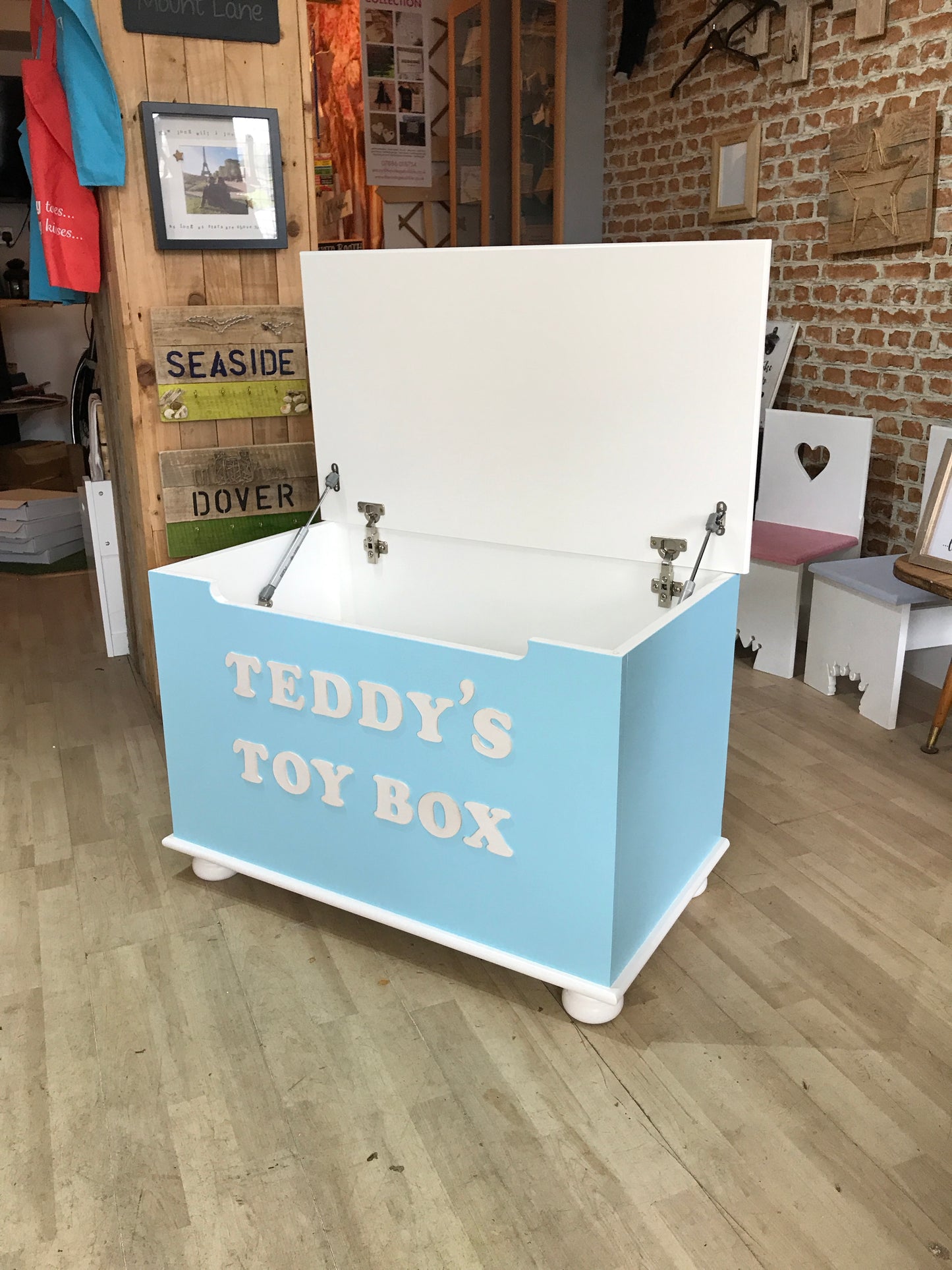 Personalised Handmade Wooden Top Toy Box from The Wrong End of Town