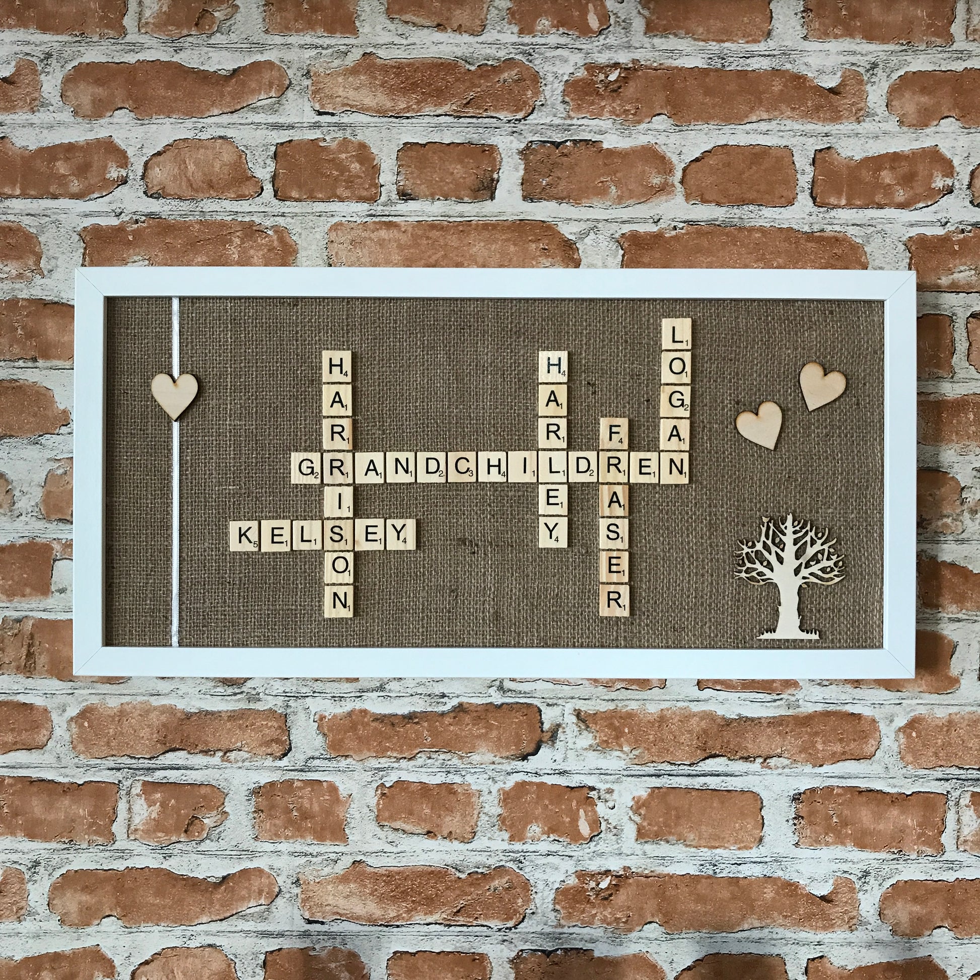Grandchildren Scrabble Frame for Grandparents from The Wrong End of Town