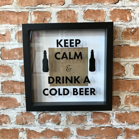Keep Calm and Drink a Cold Beer Photo Frame - Fathers Day gift