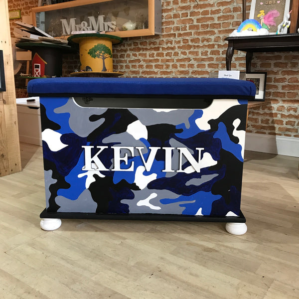 Personalised Handmade Padded Seat Top Toy Box