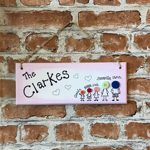 Personalised Button Family Plaque