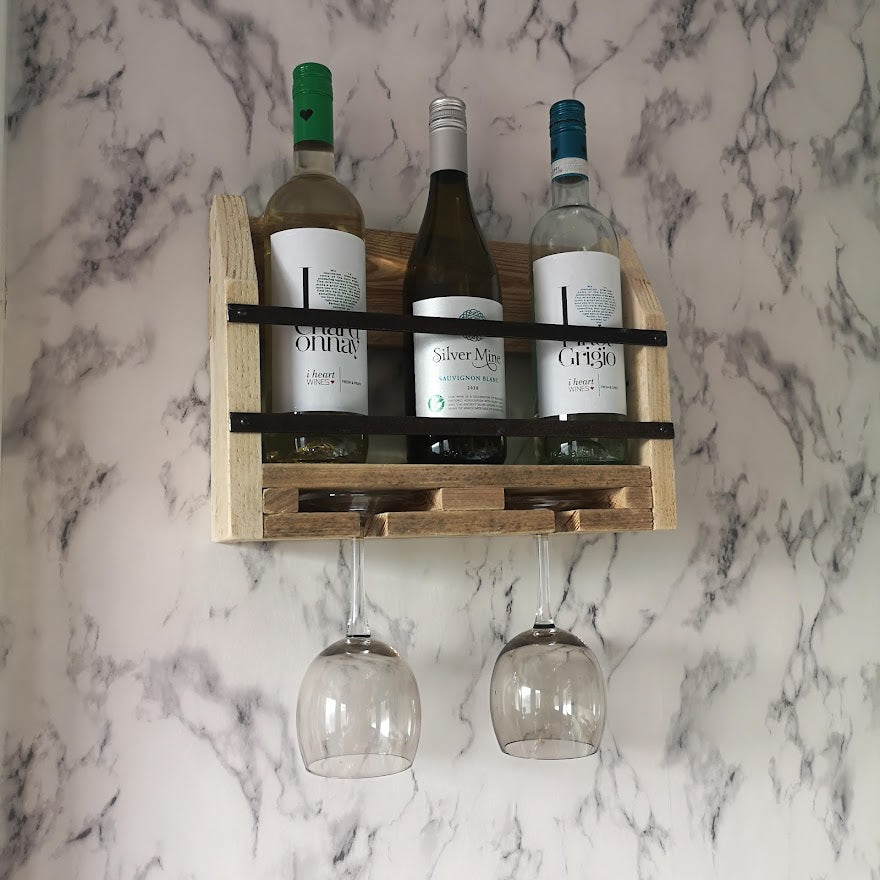 Rustic Handmade Pallet Wood and Metal Wine Rack from The Wrong End of Town