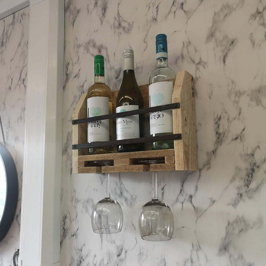 Rustic Handmade Pallet Wood and Metal Wine Rack from The Wrong End of Town