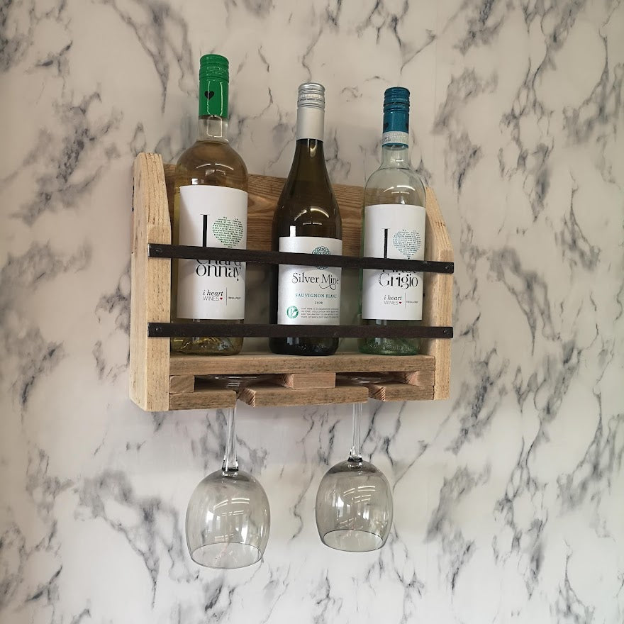 Rustic Handmade Pallet Wood and Metal Wine Rack from The Wrong End of Town