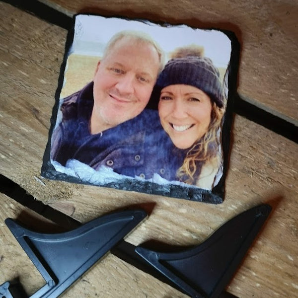 personalised photo slate with stand
