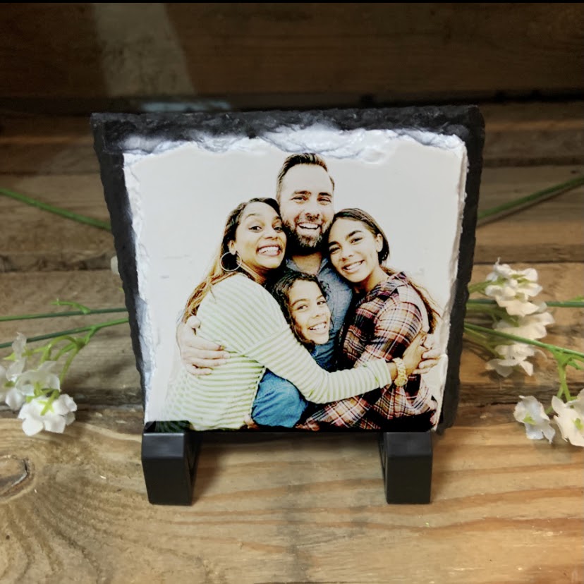 Personalised Photo Slate square with stand from The Wrong End of Town
