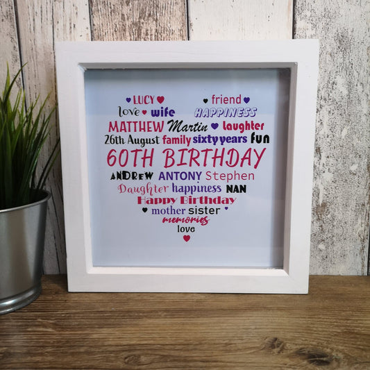 Milestone Birthday Word Cloud from The Wrong End of Town
